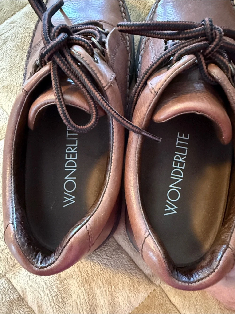 Wonderlite Men's Vinnie Leather Casual Lace-Up Derby Shoes in Dark Brown Leather